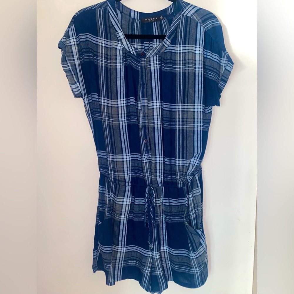 MAVEN WEST Plaid Romper